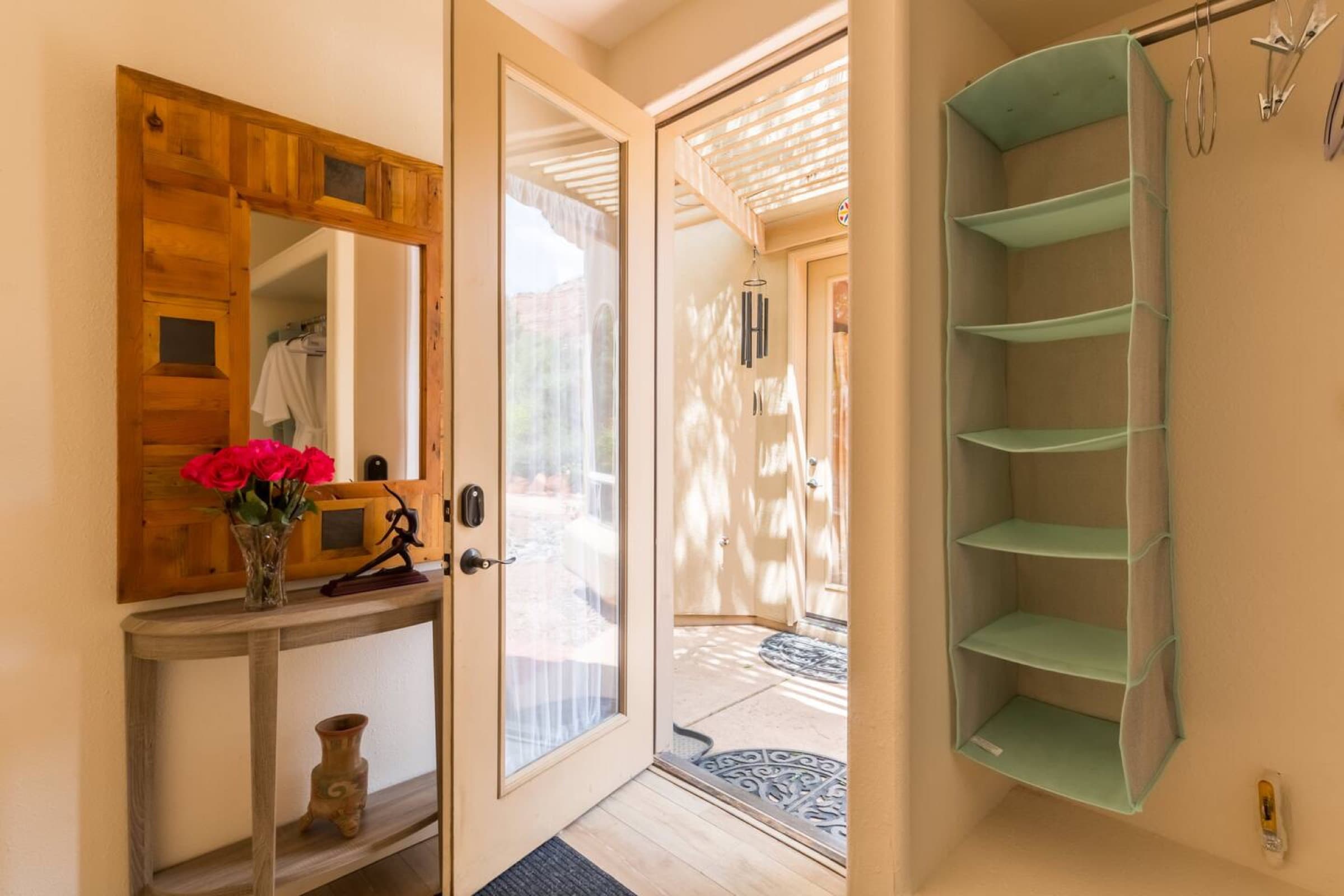 Casita entryway with windchimes