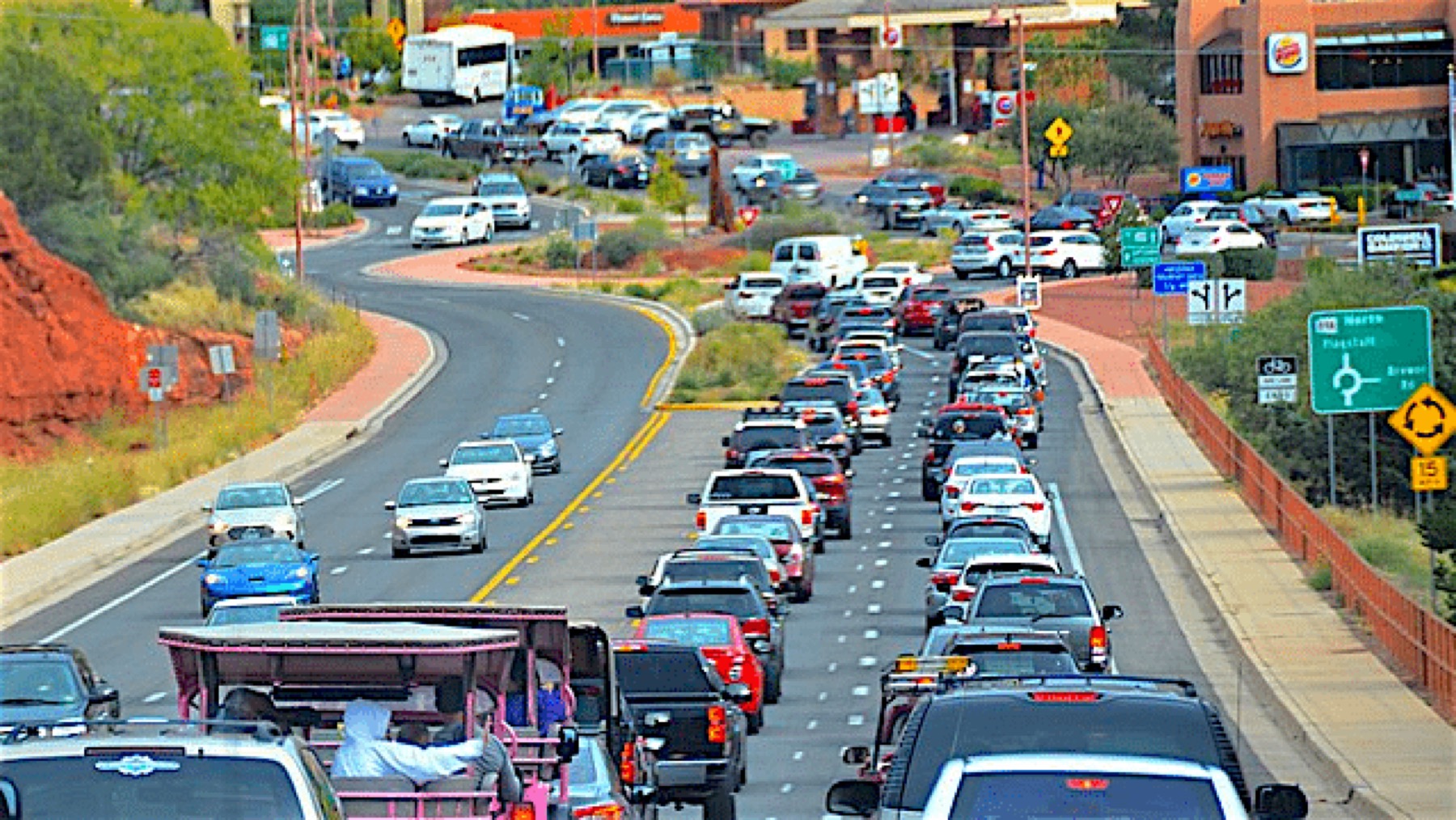 Peak season at the Y intersection in Sedona